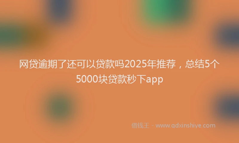 网贷逾期了还可以贷款吗2025年推荐，总结5个5000块贷款秒下app