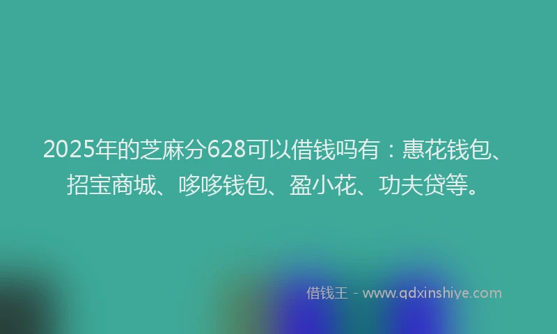 2025年的芝麻分628可以借钱吗有：惠花钱包、招宝商城、哆哆钱包、盈小花、功夫贷等。