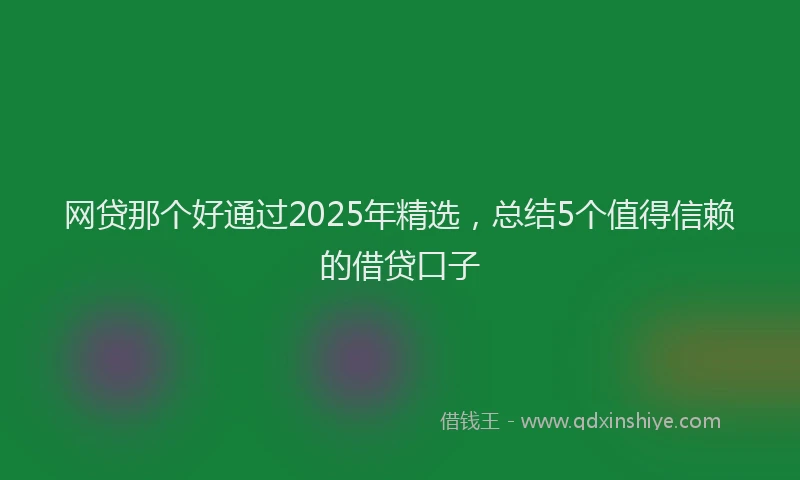 网贷那个好通过2025年精选，总结5个值得信赖的借贷口子