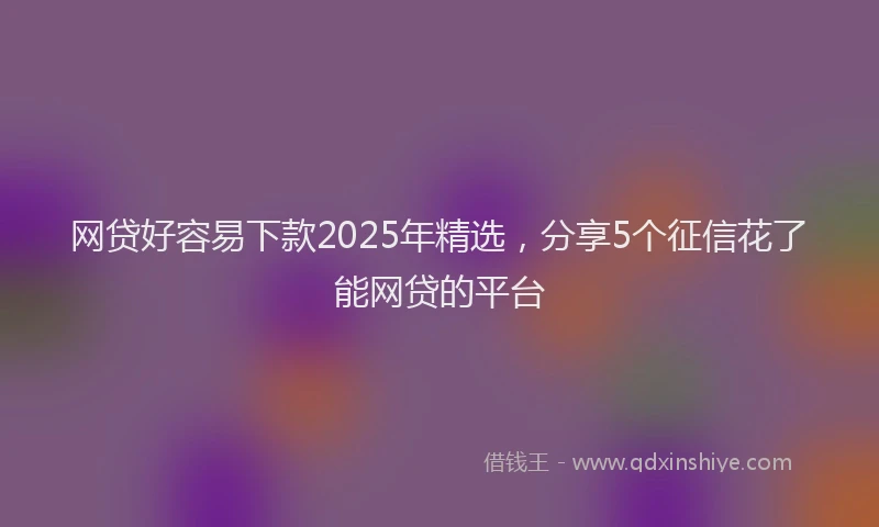 网贷好容易下款2025年精选，分享5个征信花了能网贷的平台