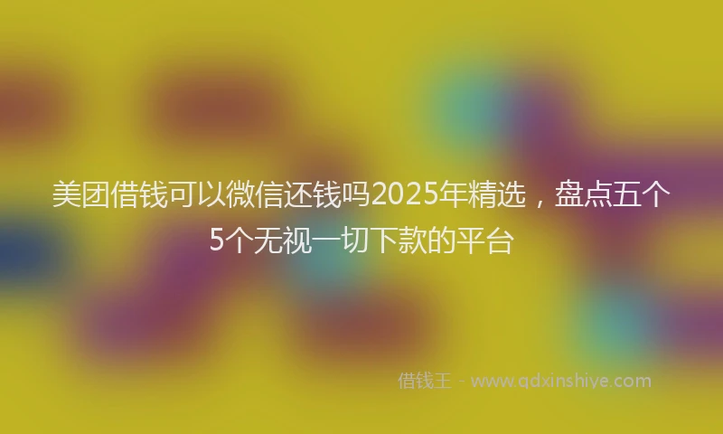 美团借钱可以微信还钱吗2025年精选，盘点五个5个无视一切下款的平台