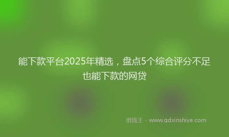 能下款平台2025年精选，盘点5个综合评分不足也能下款的网贷