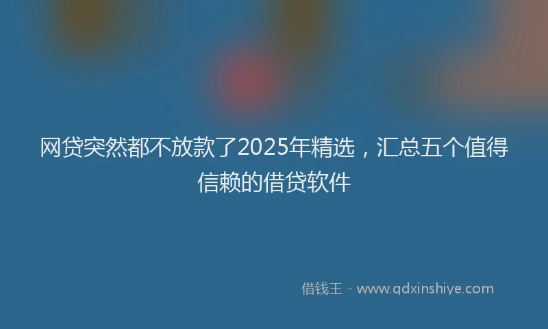 网贷突然都不放款了2025年精选，汇总五个值得信赖的借贷软件