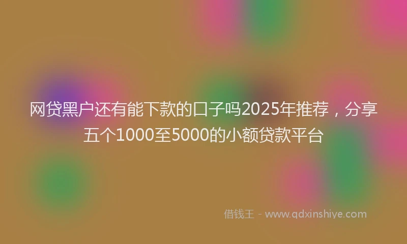 网贷黑户还有能下款的口子吗2025年推荐，分享五个1000至5000的小额贷款平台