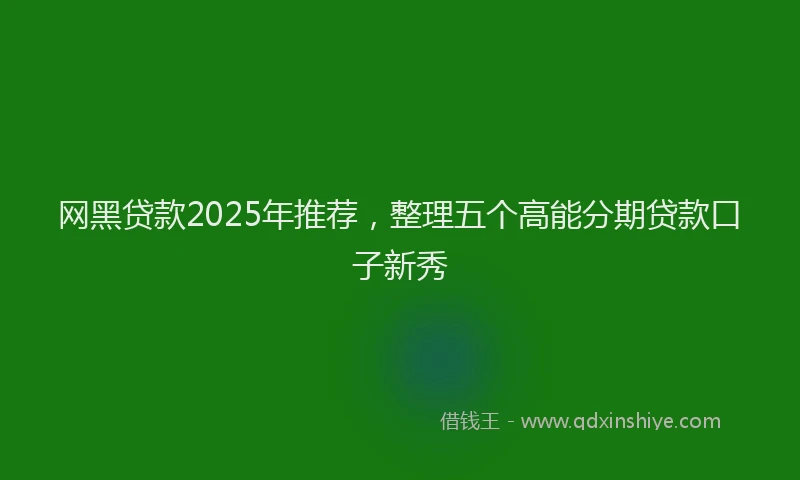 网黑贷款2025年推荐，整理五个高能分期贷款口子新秀