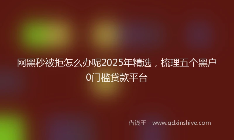 网黑秒被拒怎么办呢2025年精选，梳理五个黑户0门槛贷款平台