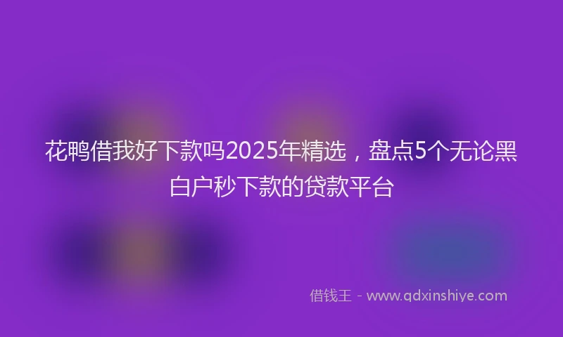 花鸭借我好下款吗2025年精选，盘点5个无论黑白户秒下款的贷款平台
