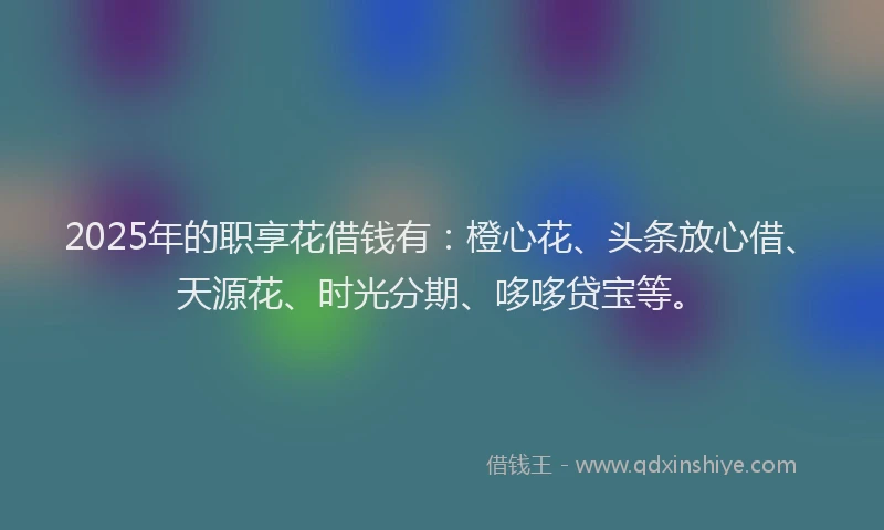2025年的职享花借钱有：橙心花、头条放心借、天源花、时光分期、哆哆贷宝等。