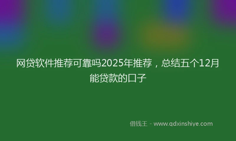 网贷软件推荐可靠吗2025年推荐，总结五个12月能贷款的口子