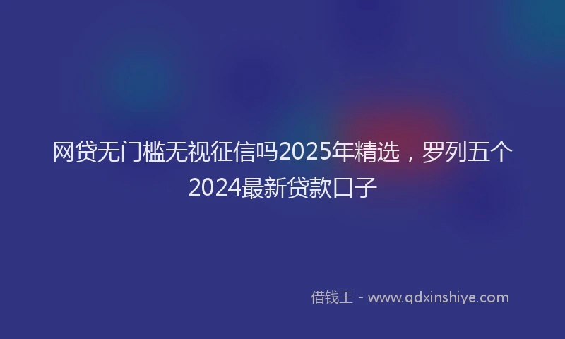 网贷无门槛无视征信吗2025年精选，罗列五个2024最新贷款口子