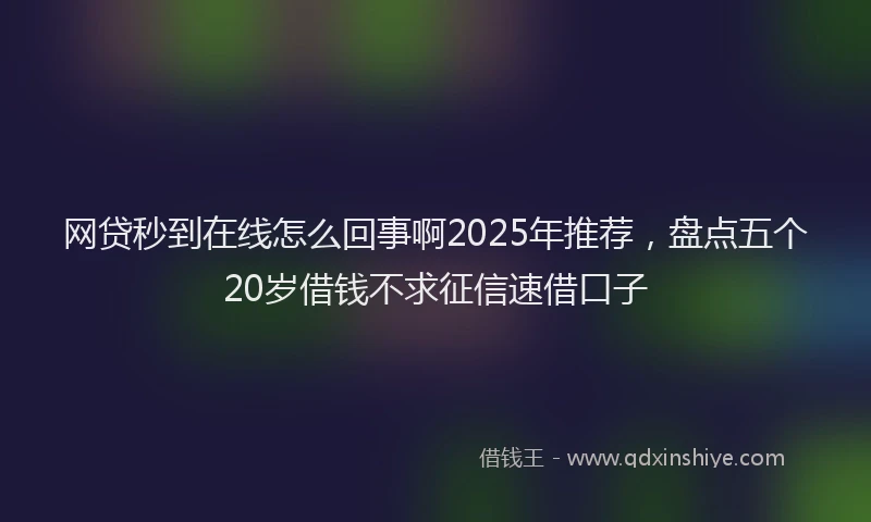 网贷秒到在线怎么回事啊2025年推荐，盘点五个20岁借钱不求征信速借口子
