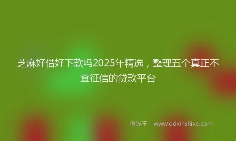 芝麻好借好下款吗2025年精选，整理五个真正不查征信的贷款平台