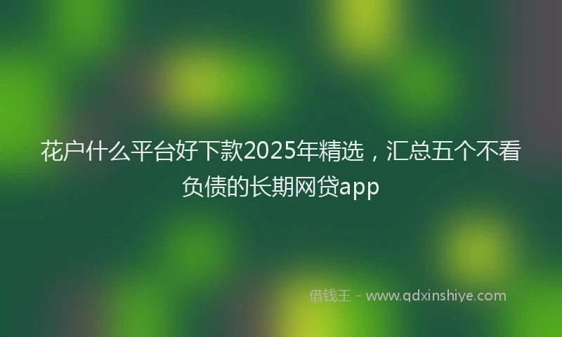 花户什么平台好下款2025年精选，汇总五个不看负债的长期网贷app
