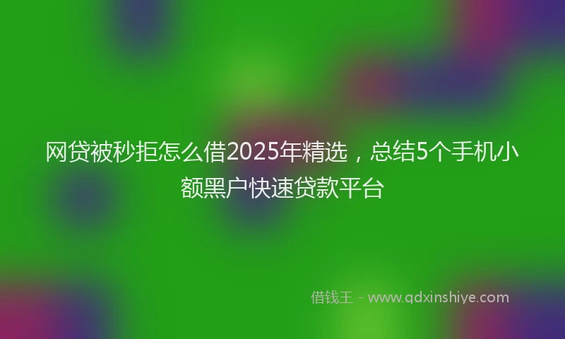 网贷被秒拒怎么借2025年精选，总结5个手机小额黑户快速贷款平台