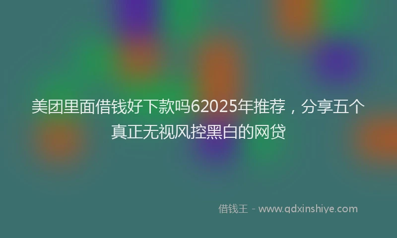 美团里面借钱好下款吗62025年推荐，分享五个真正无视风控黑白的网贷
