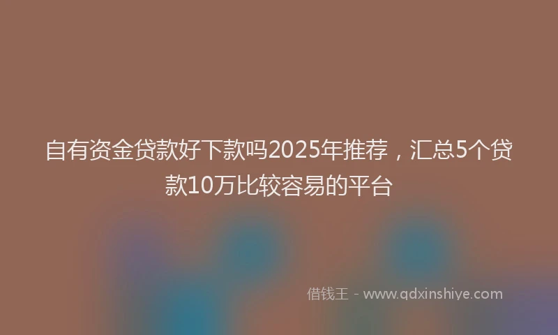 自有资金贷款好下款吗2025年推荐，汇总5个贷款10万比较容易的平台