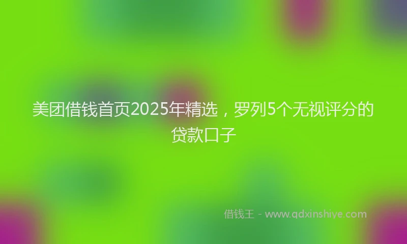 美团借钱首页2025年精选，罗列5个无视评分的贷款口子