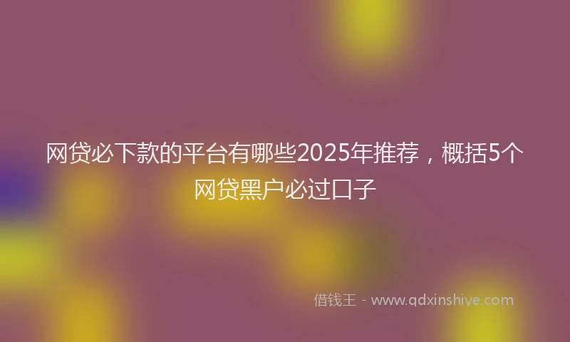 网贷必下款的平台有哪些2025年推荐，概括5个网贷黑户必过口子
