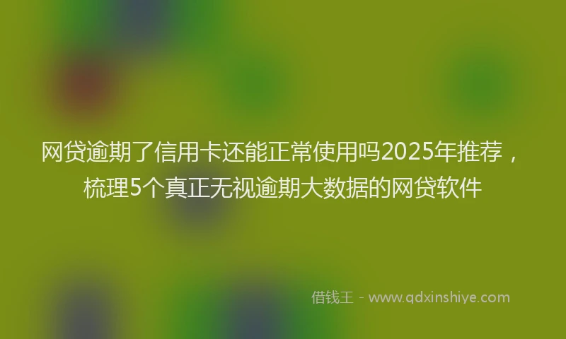 网贷逾期了信用卡还能正常使用吗2025年推荐，梳理5个真正无视逾期大数据的网贷软件