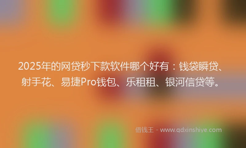 2025年的网贷秒下款软件哪个好有：钱袋瞬贷、射手花、易捷Pro钱包、乐租租、银河信贷等。