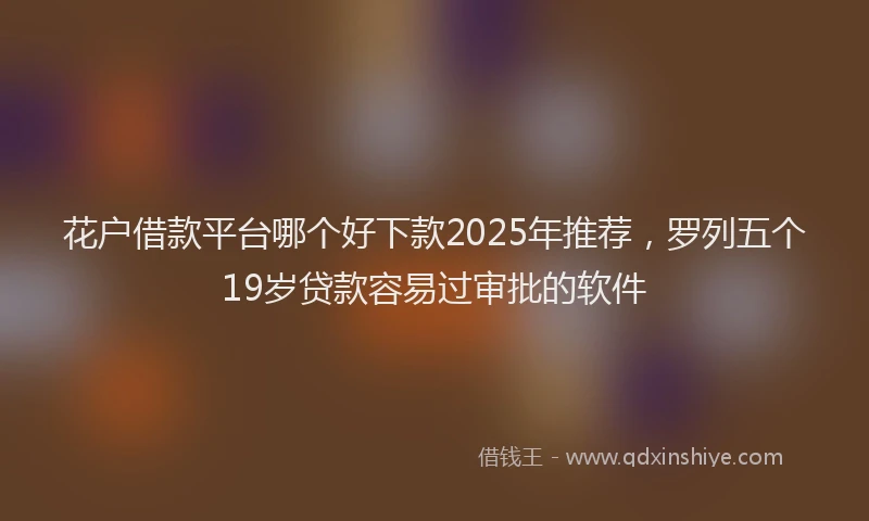 花户借款平台哪个好下款2025年推荐，罗列五个19岁贷款容易过审批的软件