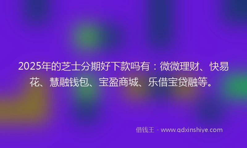 2025年的芝士分期好下款吗有：微微理财、快易花、慧融钱包、宝盈商城、乐借宝贷融等。