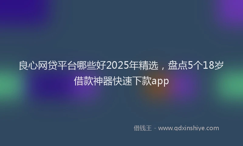 良心网贷平台哪些好2025年精选，盘点5个18岁借款神器快速下款app