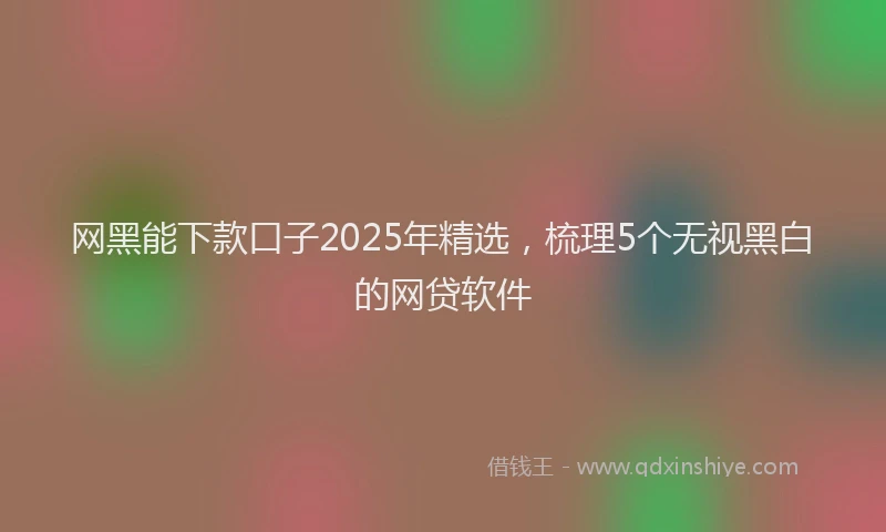 网黑能下款口子2025年精选，梳理5个无视黑白的网贷软件