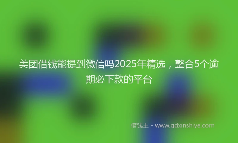 美团借钱能提到微信吗2025年精选，整合5个逾期必下款的平台