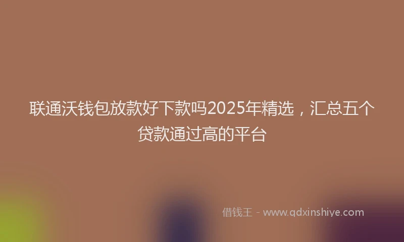 联通沃钱包放款好下款吗2025年精选，汇总五个贷款通过高的平台