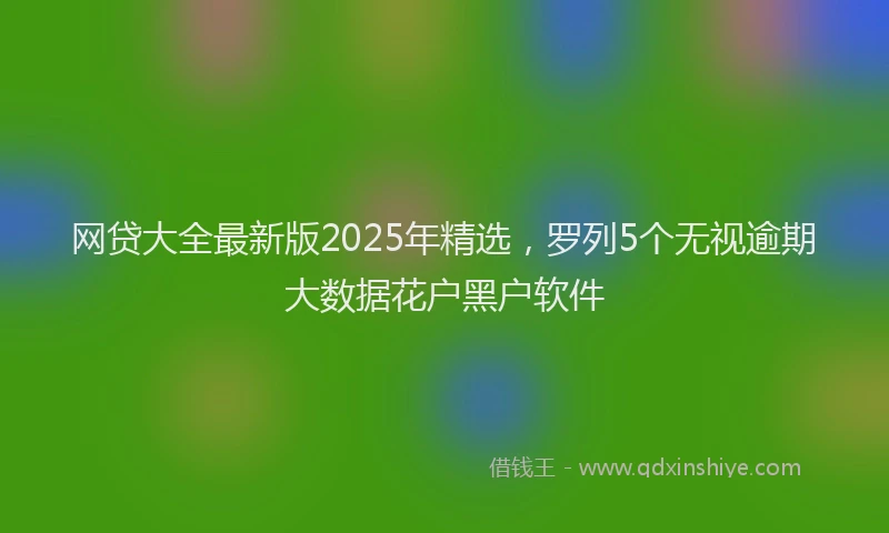 网贷大全最新版2025年精选，罗列5个无视逾期大数据花户黑户软件