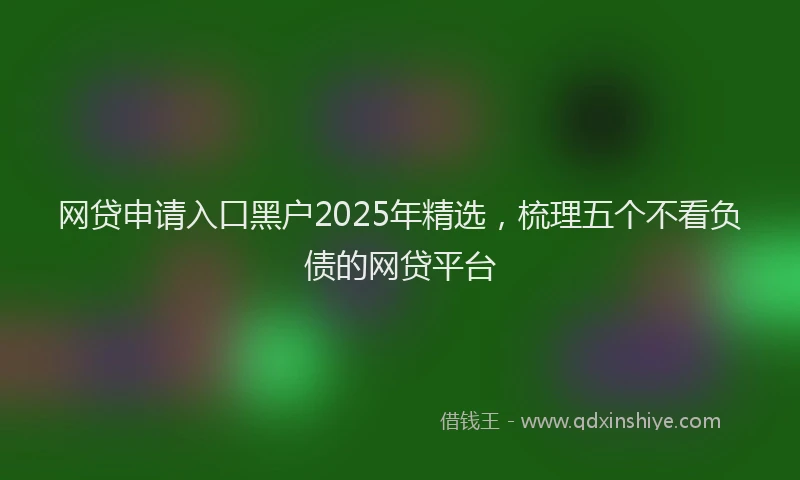 网贷申请入口黑户2025年精选，梳理五个不看负债的网贷平台