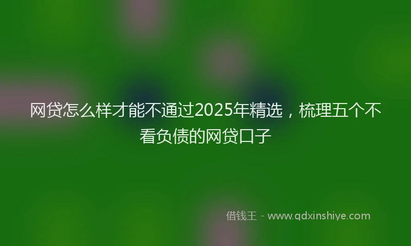 网贷怎么样才能不通过2025年精选，梳理五个不看负债的网贷口子