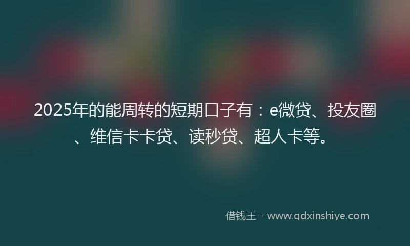 2025年的能周转的短期口子有：e微贷、投友圈、维信卡卡贷、读秒贷、超人卡等。