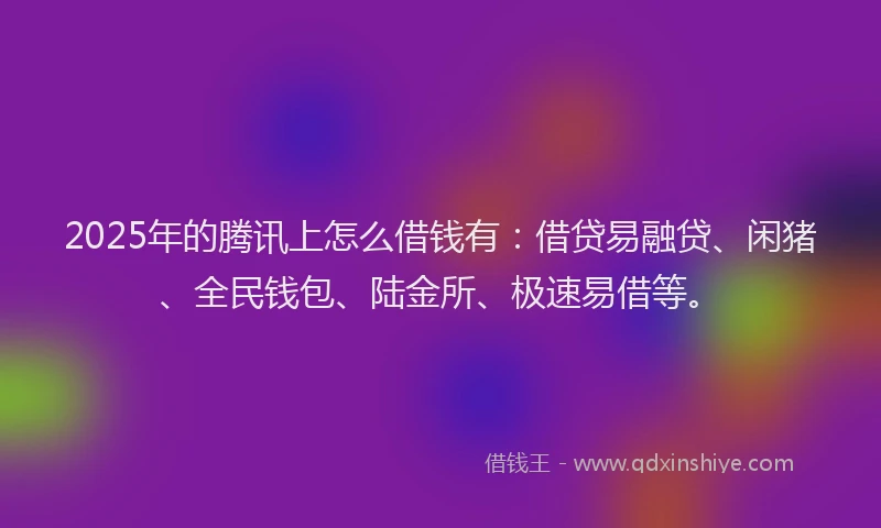 2025年的腾讯上怎么借钱有：借贷易融贷、闲猪、全民钱包、陆金所、极速易借等。