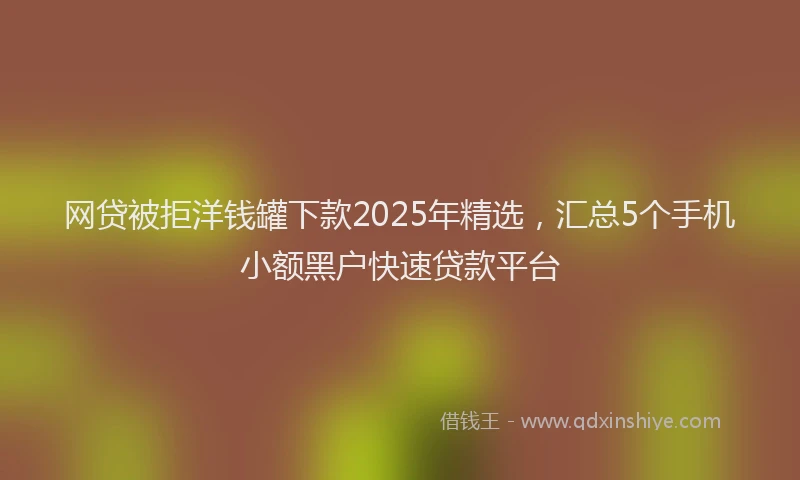 网贷被拒洋钱罐下款2025年精选，汇总5个手机小额黑户快速贷款平台