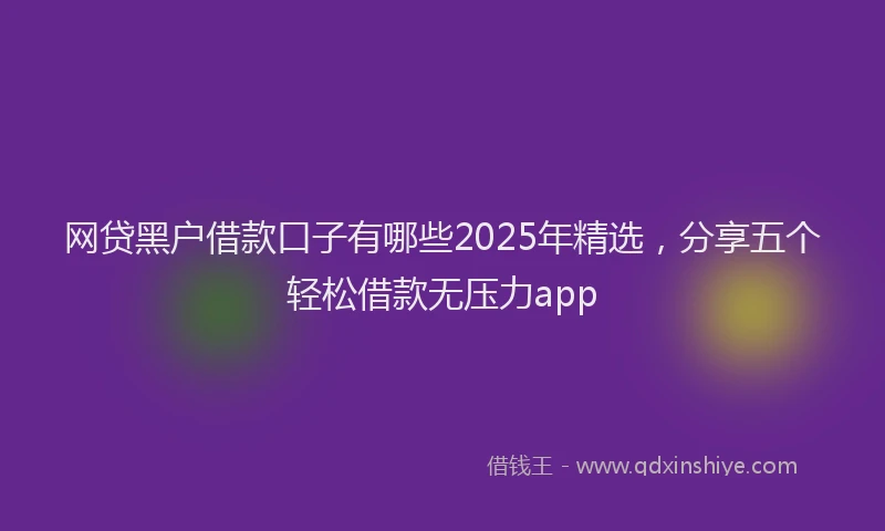 网贷黑户借款口子有哪些2025年精选，分享五个轻松借款无压力app