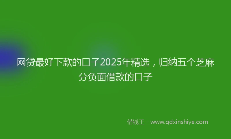 网贷最好下款的口子2025年精选，归纳五个芝麻分负面借款的口子