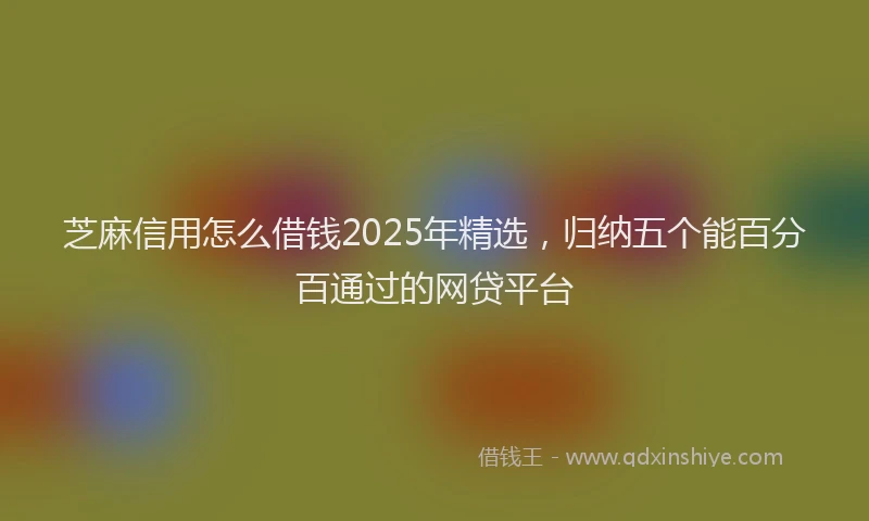 芝麻信用怎么借钱2025年精选，归纳五个能百分百通过的网贷平台