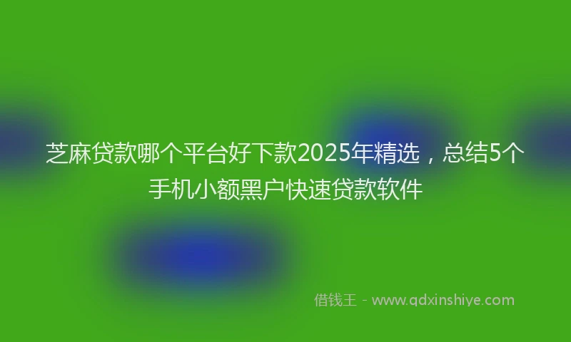 芝麻贷款哪个平台好下款2025年精选，总结5个手机小额黑户快速贷款软件