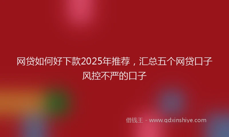 网贷如何好下款2025年推荐，汇总五个网贷口子风控不严的口子
