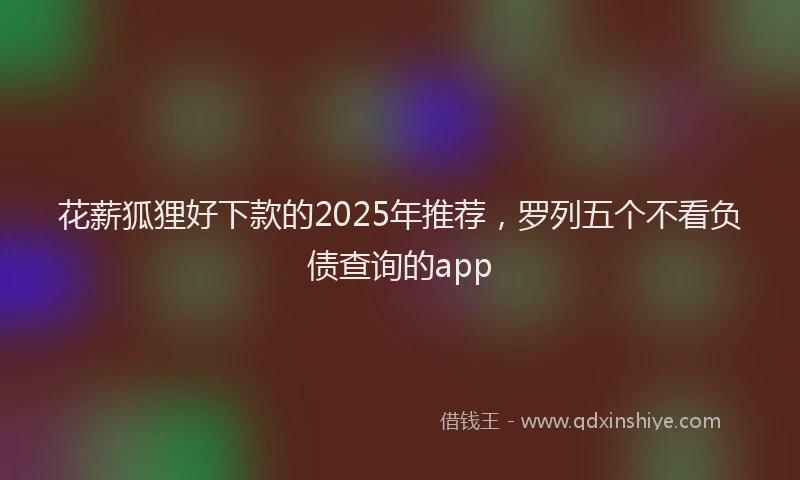 花薪狐狸好下款的2025年推荐，罗列五个不看负债查询的app