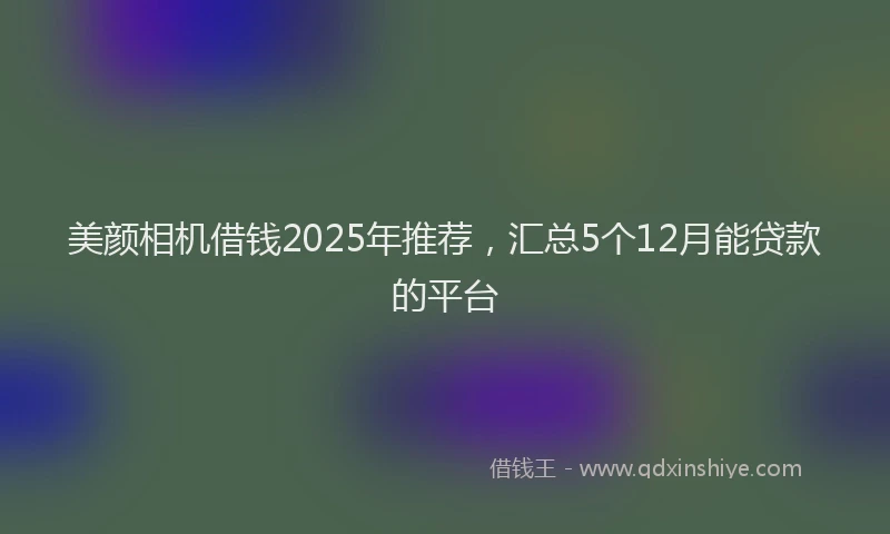 美颜相机借钱2025年推荐，汇总5个12月能贷款的平台