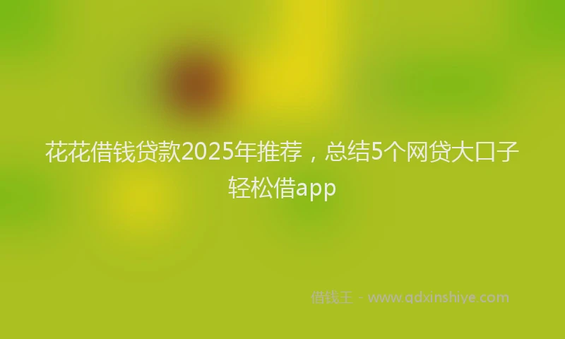 花花借钱贷款2025年推荐，总结5个网贷大口子轻松借app