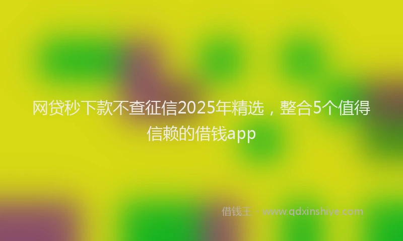 网贷秒下款不查征信2025年精选，整合5个值得信赖的借钱app