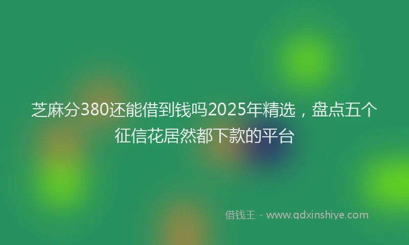 芝麻分380还能借到钱吗2025年精选，盘点五个征信花居然都下款的平台