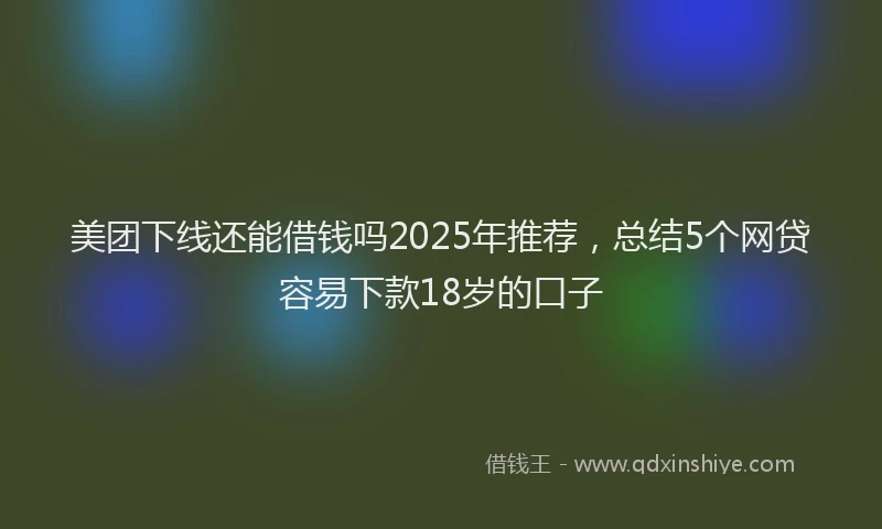美团下线还能借钱吗2025年推荐，总结5个网贷容易下款18岁的口子