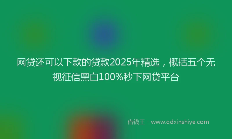 网贷还可以下款的贷款2025年精选，概括五个无视征信黑白100%秒下网贷平台