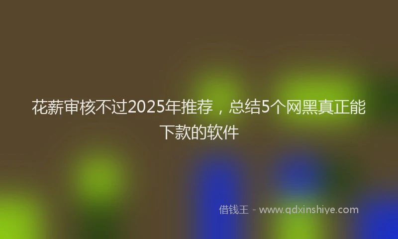 花薪审核不过2025年推荐，总结5个网黑真正能下款的软件