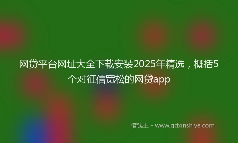 网贷平台网址大全下载安装2025年精选，概括5个对征信宽松的网贷app